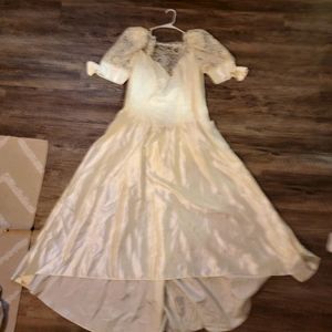 Vintage 80a wedding dress ivory xl 14 16